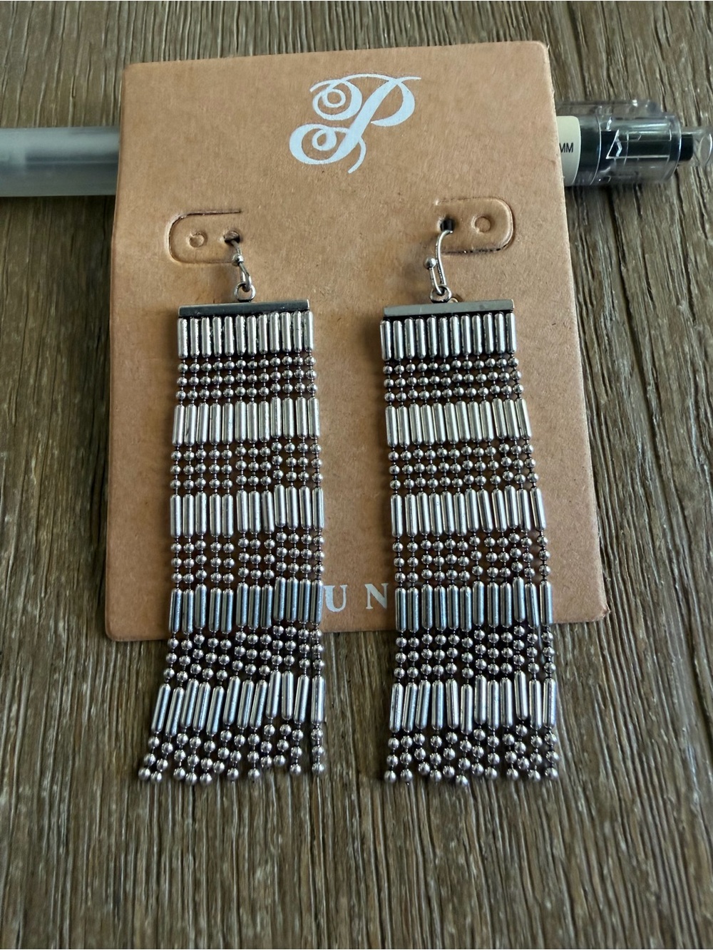 Plunder Silver Tone Fringe Dangle Earrings - Plunder Ava Style - NWT - Picture 2 of 5